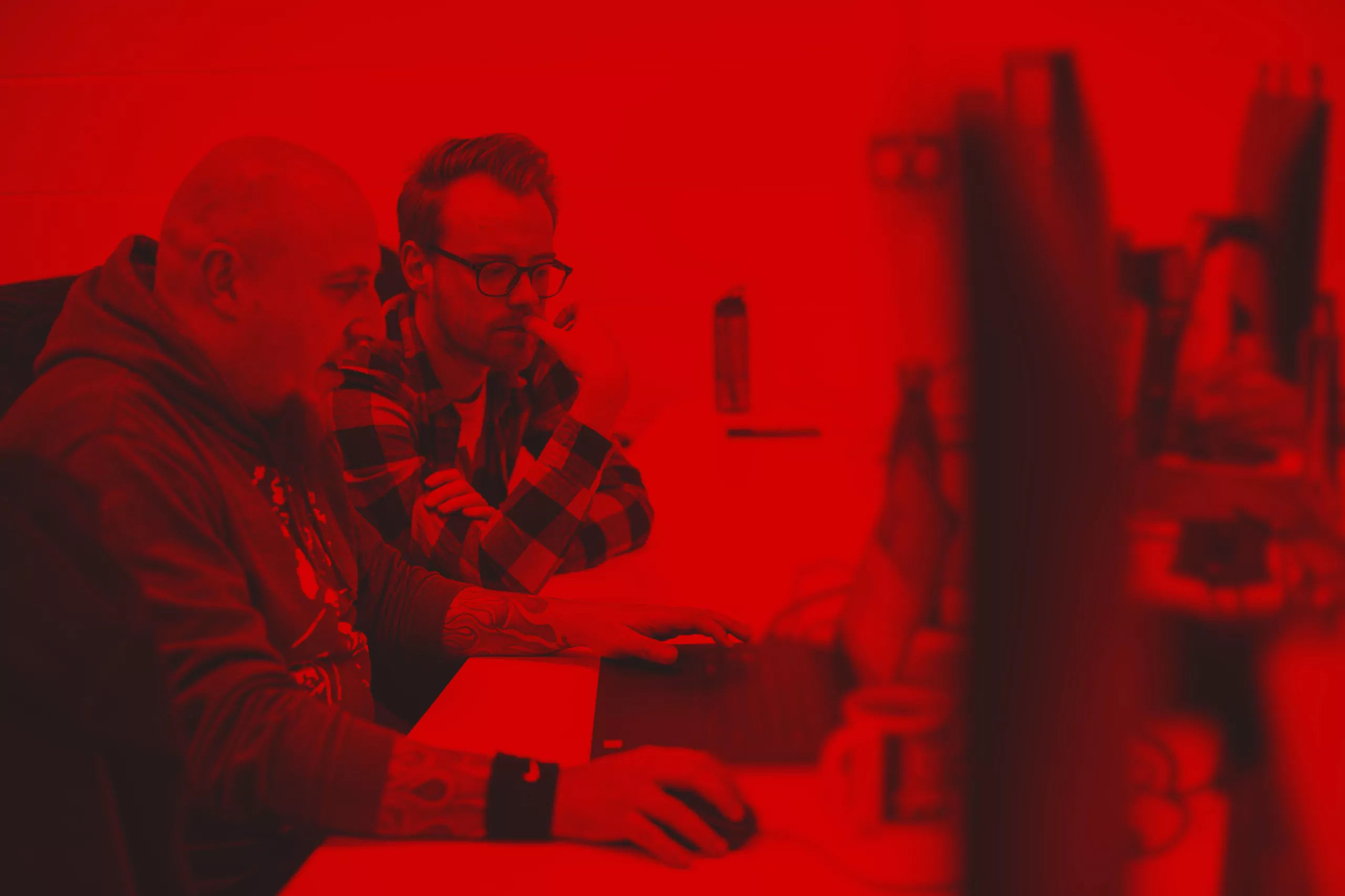 Jack and Dan working hard on our website hosting and support services.