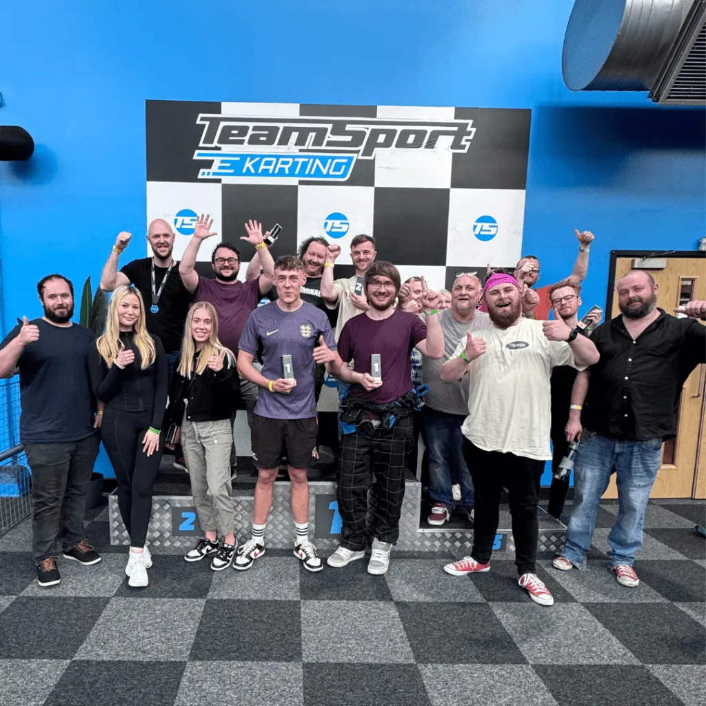 the go karting team after their race