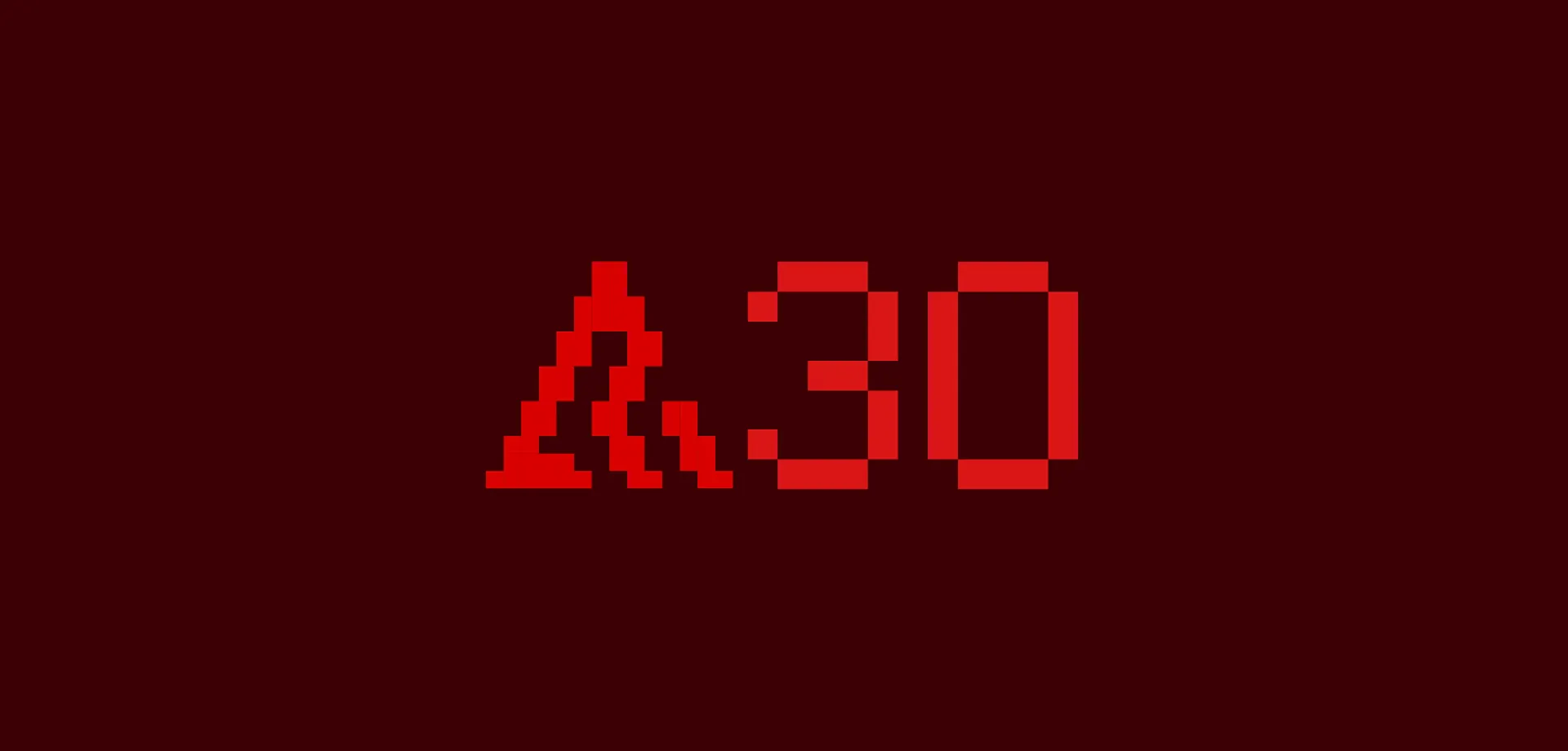 triangular laser red logo with 30 next to it