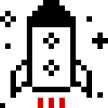 pixelated rocket icon