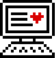 Icon of a heart on a computer screen