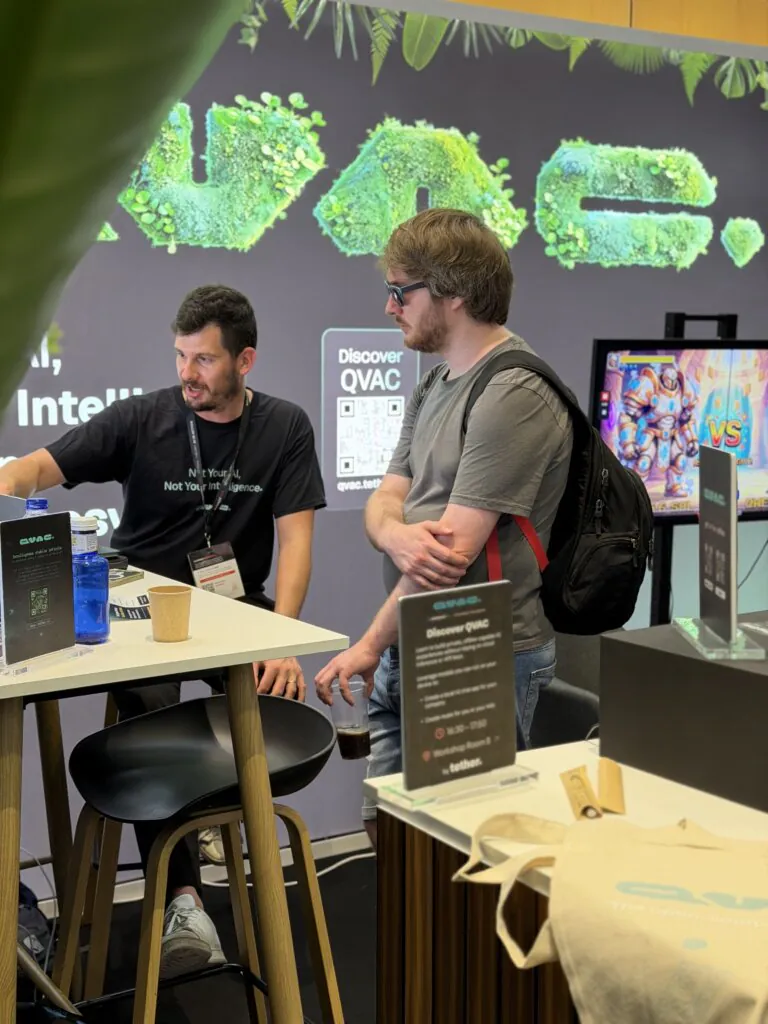 Alex talking to a vendor