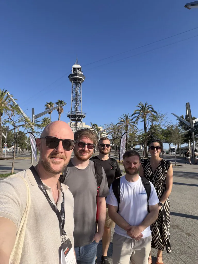 Liam and the team taking a selfie at the Barcelona's AI Summit
