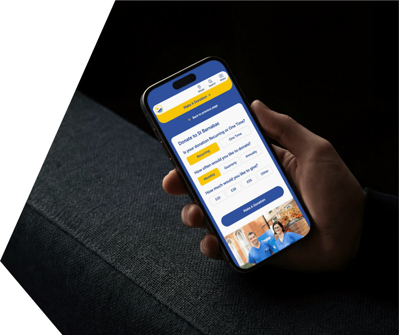St Barnabas Website on mobile