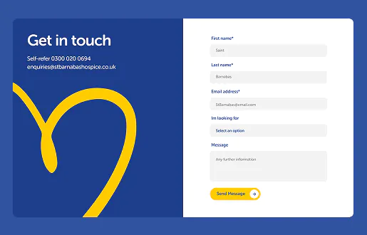 hospice website contact form