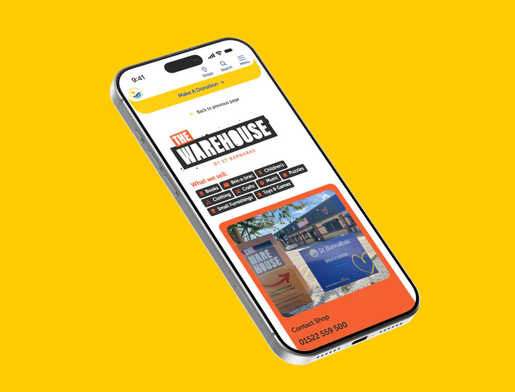 the warehouse page on mobile